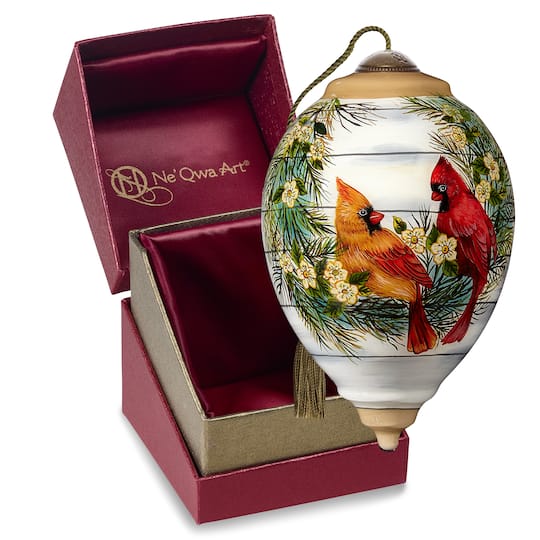 Ne&#x27;Qwa Art&#xAE; Cardinal Christmas Love Glass Ornament